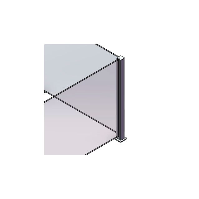 Lasiaidan kulmatolppa Green Land tummanharmaa