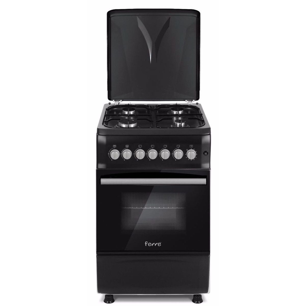 Kaasuliesi Ferre 50x55 cm 4-poltinta ja uuni lasikansi musta