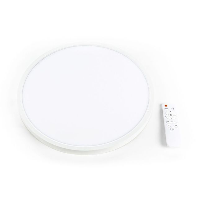 LED-plafondi LED Energie, 24W, 2400lm, IP40, CCT, kaukosäädin, Ø400mm, valkoinen