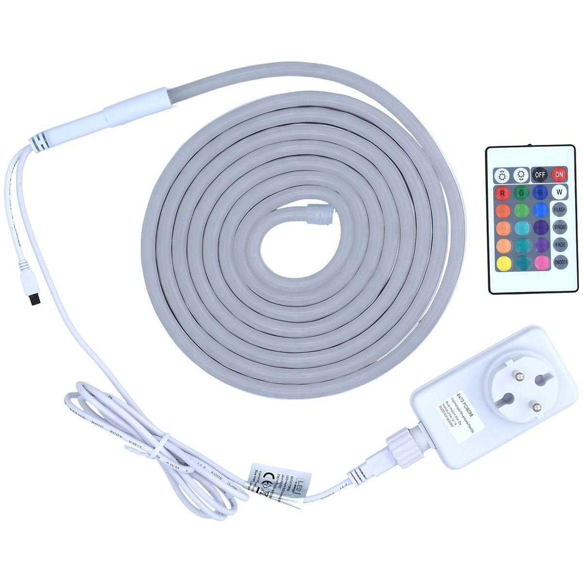 LED-nauha LED Energie Neon RGB+WW 3 m 7 W/m IP44/IP65 500 lm kaukosäädin
