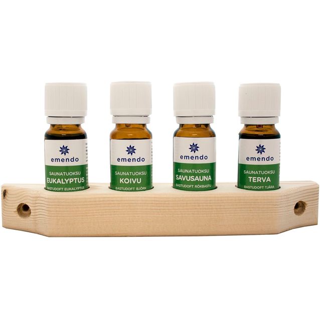Saunatuoksut puutelineessa emendo 4x10 ml