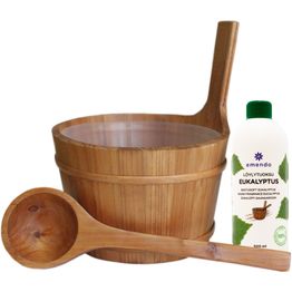 Saunasetti Emendo kiulu + kauha + Eukalyptus 500 ml