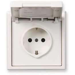 Pistorasia Ensto Intro, 1-osainen, 16A, IP44, uppoasennus, valkoinen