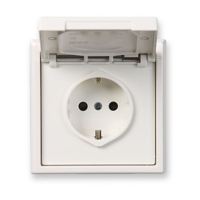 Pistorasia Ensto Intro, 1-osainen, 16A, IP44, uppoasennus, valkoinen