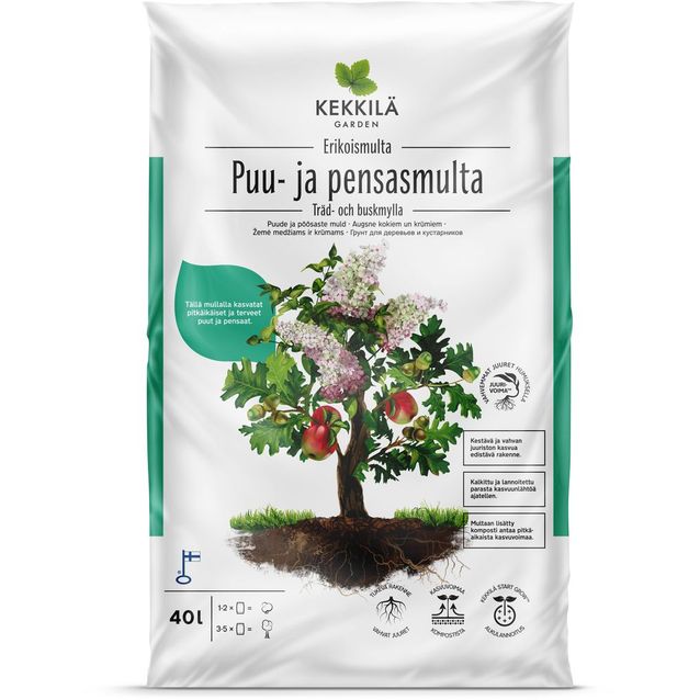 Erikoismulta Kekkilä puiden ja pensaiden istuttamiseen 60 säkkiä x 40 l lava 2400 litraa