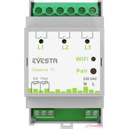 Älytermostaatti pörssisähköohjauksella Etherma Evesta Caladrius T3, wifiohjelmoitava, 3-vaihe 3x16A