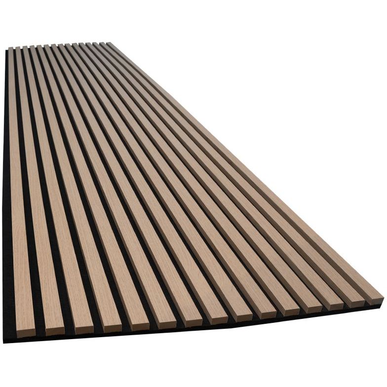 Kostean tilan akustiikkalevy Fibrotech Unika25, 2440mm, rimaleveys 25mm, vaalea tammi