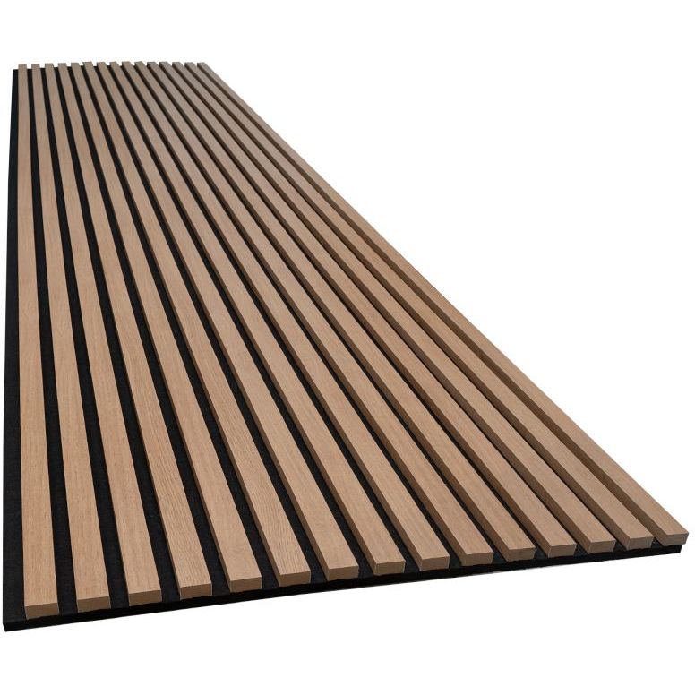 Kostean tilan akustiikkalevy Fibrotech Unika25, 2440mm, rimaleveys 25mm, öljytty tammi