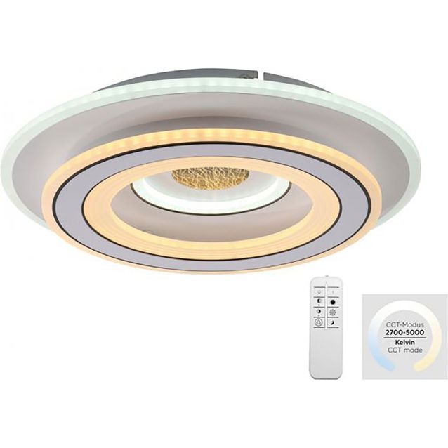 Led-kattovalaisin JustLight Tolago Led, ⌀40cm, 2700lm, valkoinen