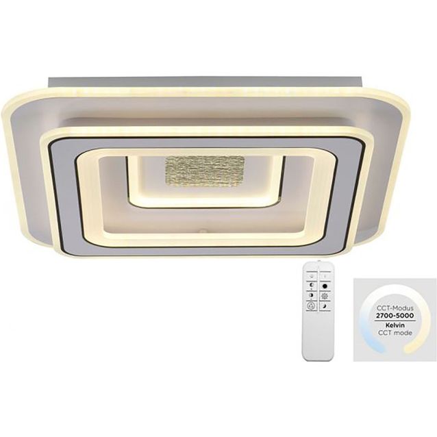 Led-kattovalaisin JustLight Tolago Led, 49x49cm, 3820lm, valkoinen