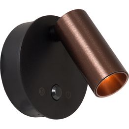 Seinäspotti Lucide Toni, Ø8.1cm, IP20, 2W, liiketunnistin, ruskea