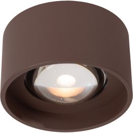 Kattospotti Lucide Lenz, Ø11cm, IP54, 8W, ruskea