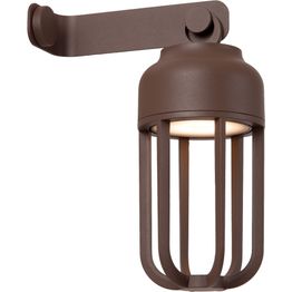 Seinävalaisin Lucide Wells, Ø10cm, IP54, 5W, ruskea