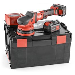 Pakotettu epäkeskokiillotuskone Flex XCE 8 125 18,0-EC/5,0 Set 18V 2x5,0 Ah akuilla + L-Boxx