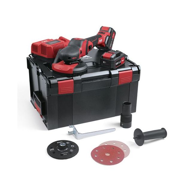 Akkukulmahiomakone Flex SupraFlex SE 125 18.0-EC/5.0 Set, Ø125mm, 18V, 2x5.0Ah akuilla + L-Boxx