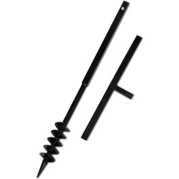 Maapora kahvalla kaira bitti 80mm kaksois-spiraali teräs musta