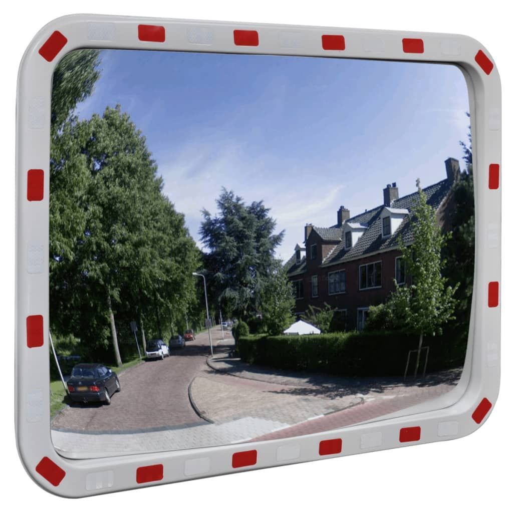 Convex liikennepeili heijastimilla suorakaide 60x80 cm