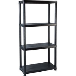 Varastohylly 4-tasoinen musta 61x30.5x130 cm muovi