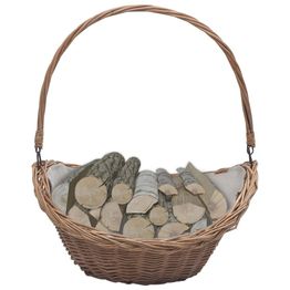 Polttopuukori kahvalla 57x465x52 cm Brown Willow