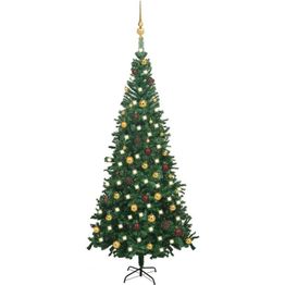 Tekojoulukuusi LED-valoilla ja palloilla L 240 cm vihreä/kulta