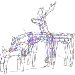 3-osainen Poro jouluvalokoriste 229 LEDiä värikäs