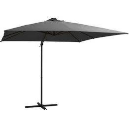 Aurinkovarjo LED-valoilla ja teräspylväällä 250x250 cm eri värejä