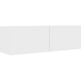 TV-taso valkoinen 100x30x30 cm lastulevy