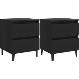 Yöpöydät 2 kpl musta 40x35x50 cm lastulevy