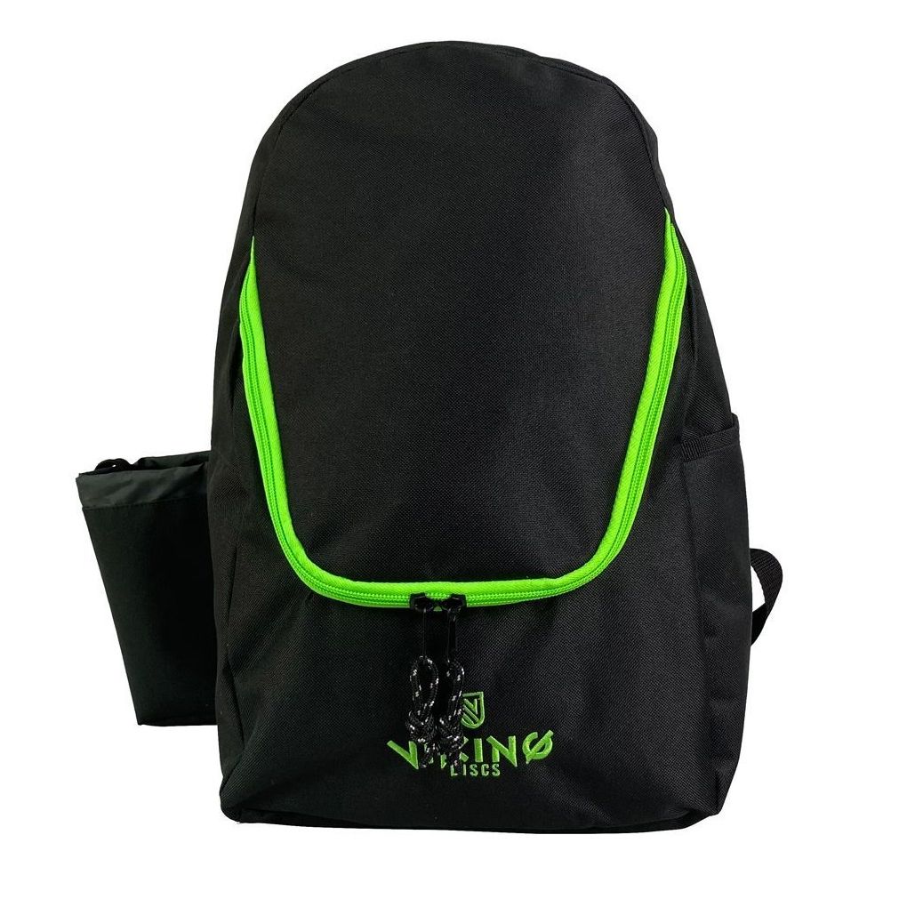 Frisbeegolfreppu Viking Discs Rucksack Light 15 kiekolle musta/limenvihreä