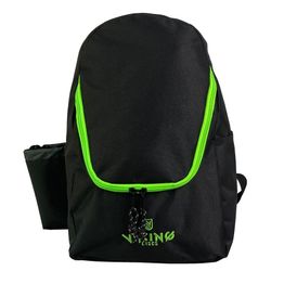 Frisbeegolfreppu Viking Discs Rucksack Light 15 kiekolle musta/limenvihreä