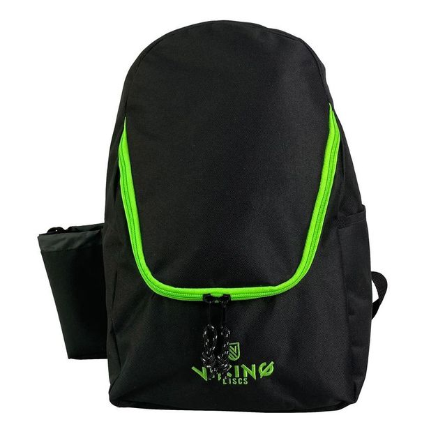 Frisbeegolfreppu Viking Discs Rucksack Light 15 kiekolle musta/limenvihreä