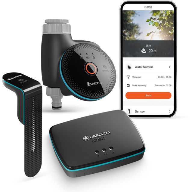 Kastelunohjain Gardena Smart Water Control sis. Smart Gateway ja Smart Sensor