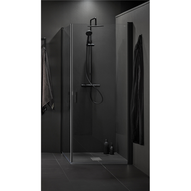 Suihkuovi Hafa Igloo Pro suora 800x2000mm musta profiili