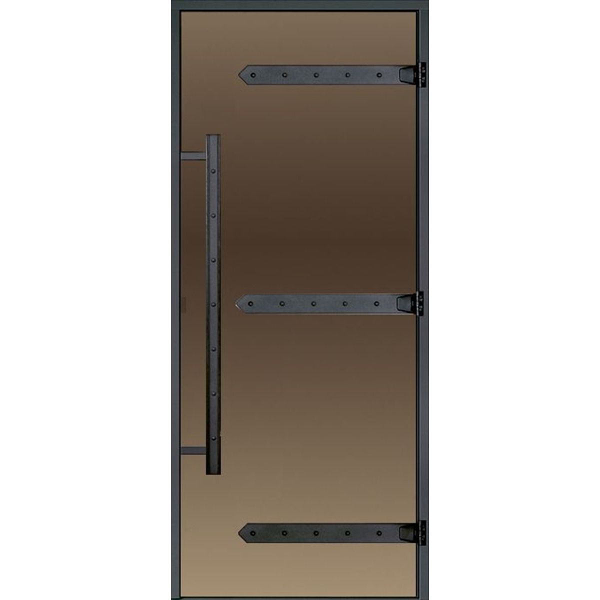 Saunan lasiovi Harvia Legend 9x19 alumiinikarmeilla pronssi