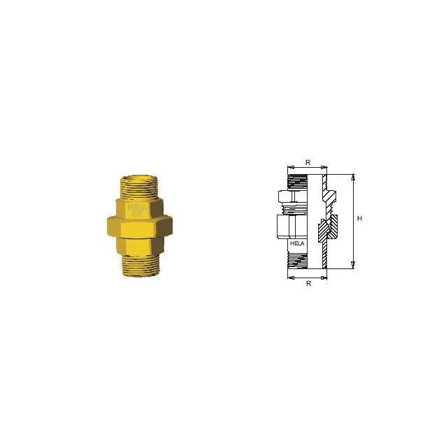 Venttiiliyhdistäjä messinki 3/4 ulkokierre 6085