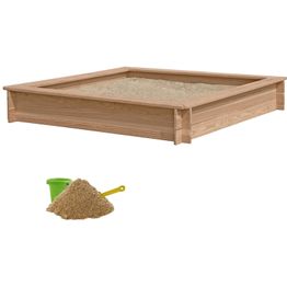 Hiekkalaatikko Nordic Play 150x150cm lehtikuusi sis, 240kg hiekkaa