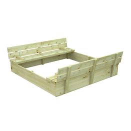 Hiekkalaatikko Palmako Sandy 14 137x137 cm kansi/penkit painekyllästetty puu