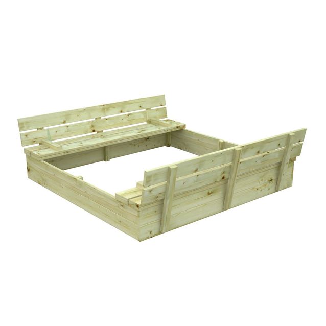 Hiekkalaatikko Palmako Sandy 14 137x137 cm kansi/penkit painekyllästetty puu