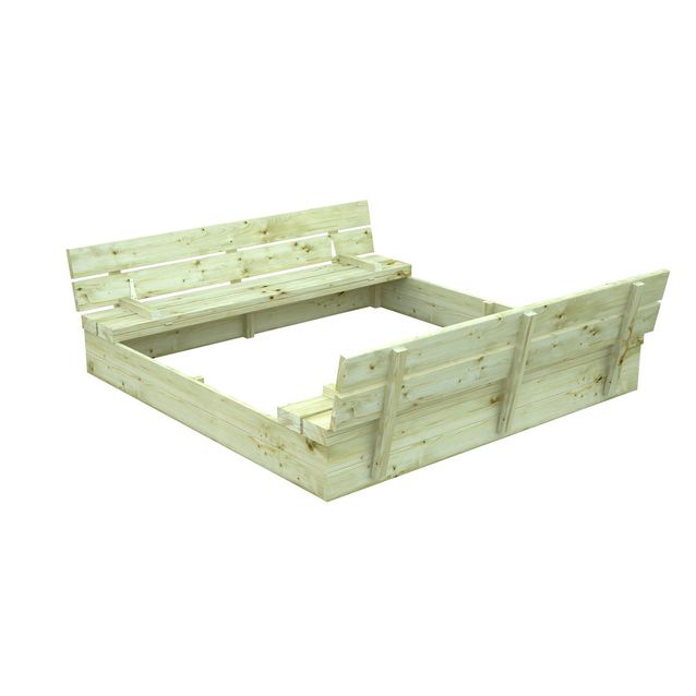 Hiekkalaatikko Palmako Sandy 16 157x157 cm kansi/penkit painekyllästetty puu