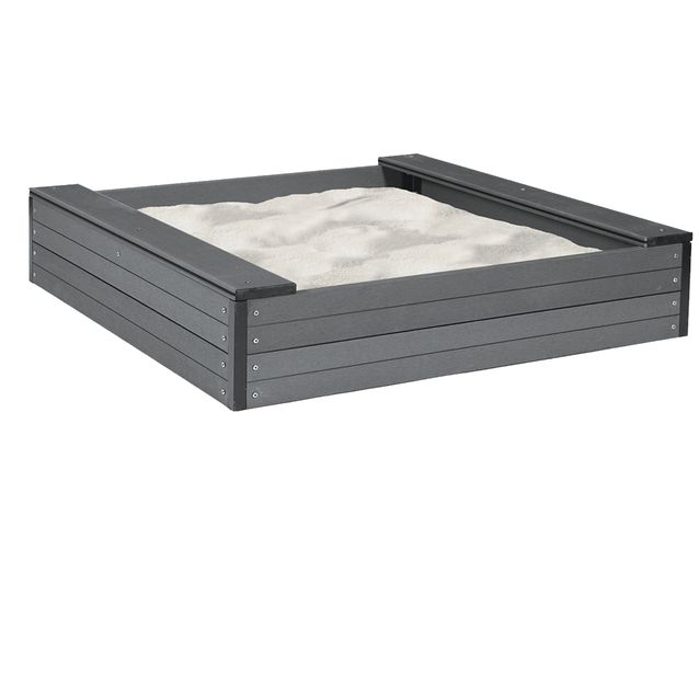 Hiekkalaatikko penkeillä Nordic Play, 24x120x120cm, komposiitti, sis. verkko