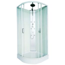 Hierova suihkukaappi Harma White Onyx 85x85x225 cm valkoinen profiili kirkas lasi