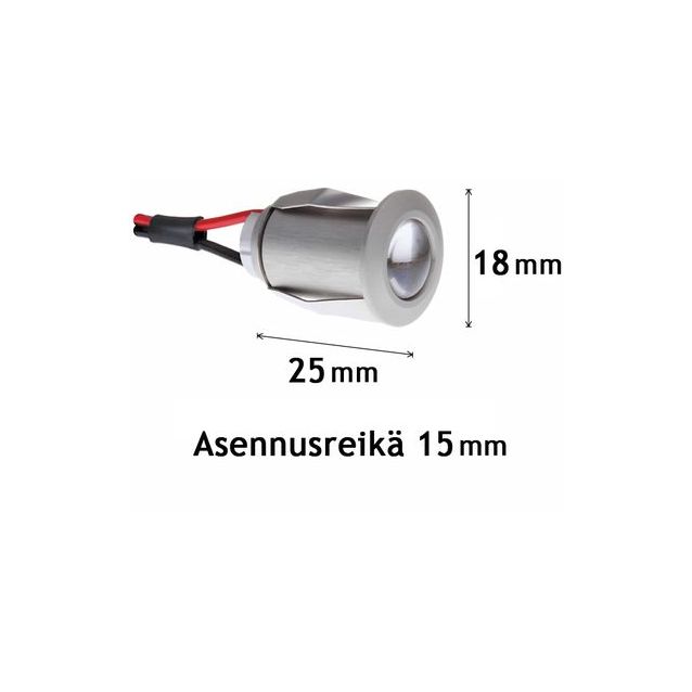 LED-saunavalaisinsetti Highline Sauna teholed 6x3W alumiini + virtalähde 200mA