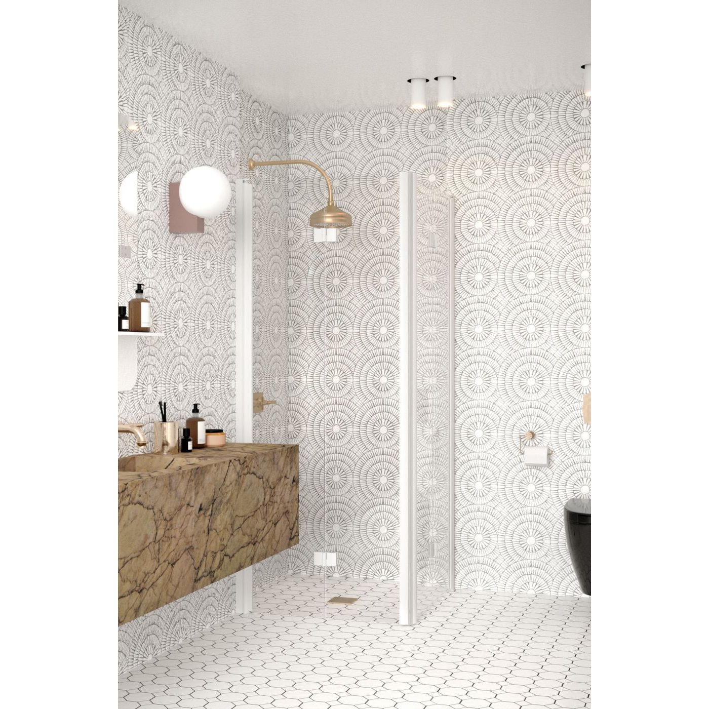 Suihkunurkka Hietakari Infinia 259 taittuvat ovet 70x70 cm valkoinen profiili