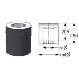 Hormijakso Schiedel Permeter Smooth 150mm musta 250mm