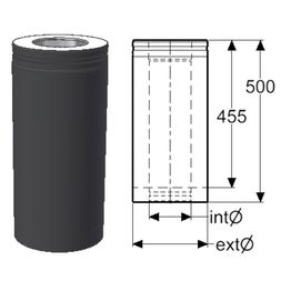Hormijakso Schiedel Permeter Smooth 150mm musta 500mm