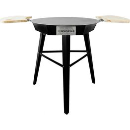 Muurinpohjapannu kaasupolttimella ja sivupöydillä Hörnells Outdoor 75 Setti