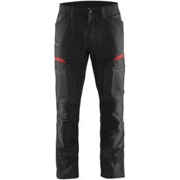 Housut Blåkläder 1456 stretch musta/punainen