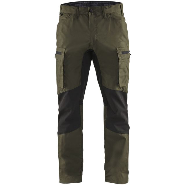 Housut Blåkläder 1459, stretch, tumma oliivinvihreä/musta