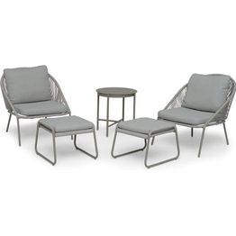 Oleskeluryhmä Hillerstorp Holmsund, 2 nojatuolia + 2 rahia + pöytä, beige/harmaa