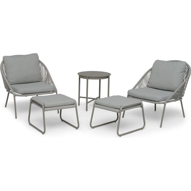 Oleskeluryhmä Hillerstorp Holmsund, 2 nojatuolia + 2 rahia + pöytä, beige/harmaa